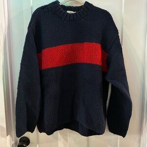 J. Crew Men's Sweater in Navy and Red